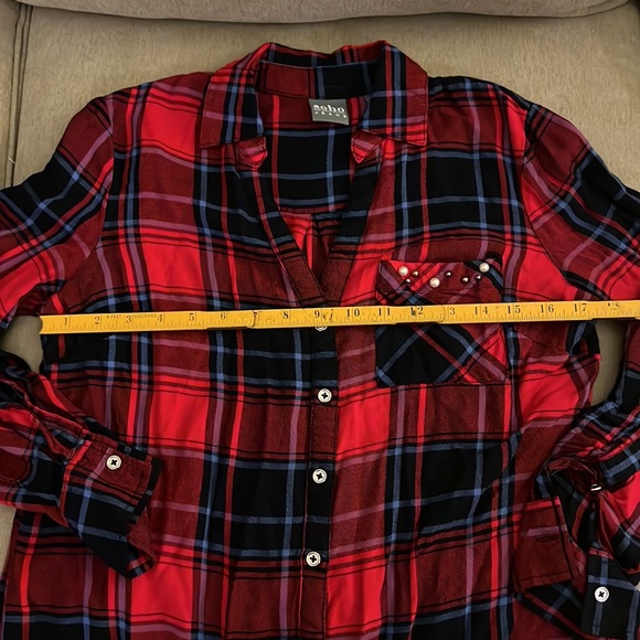 New York and Company Lightweight Super Soft Flannel Shirt - Picture 8 of 11